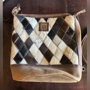 STS Ranchwear Brown and Cream Crossbody Bag